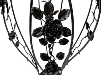 French Art Deco Wrough Iron XL Pedestal with Multi-Colored Marble Top, 1930s